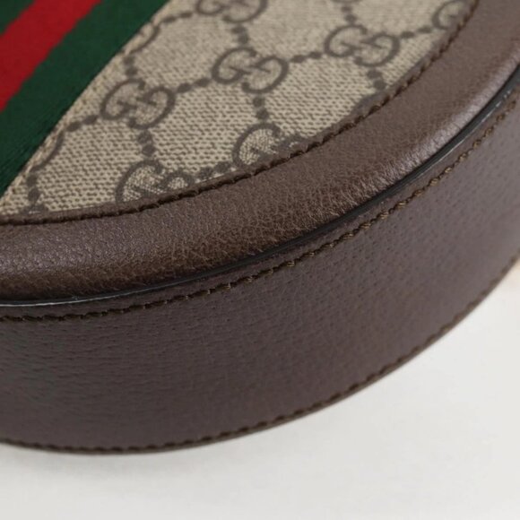 GUCCI GG Supreme Ophidia Chain Web Sherry Line Bag PVC Beige 550618 Auth 138002A - Picture 5 of 16